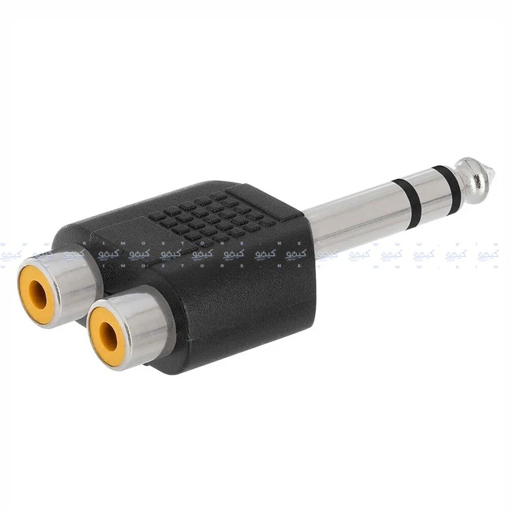 2x RCA Female To 6.35mm Audio Converter