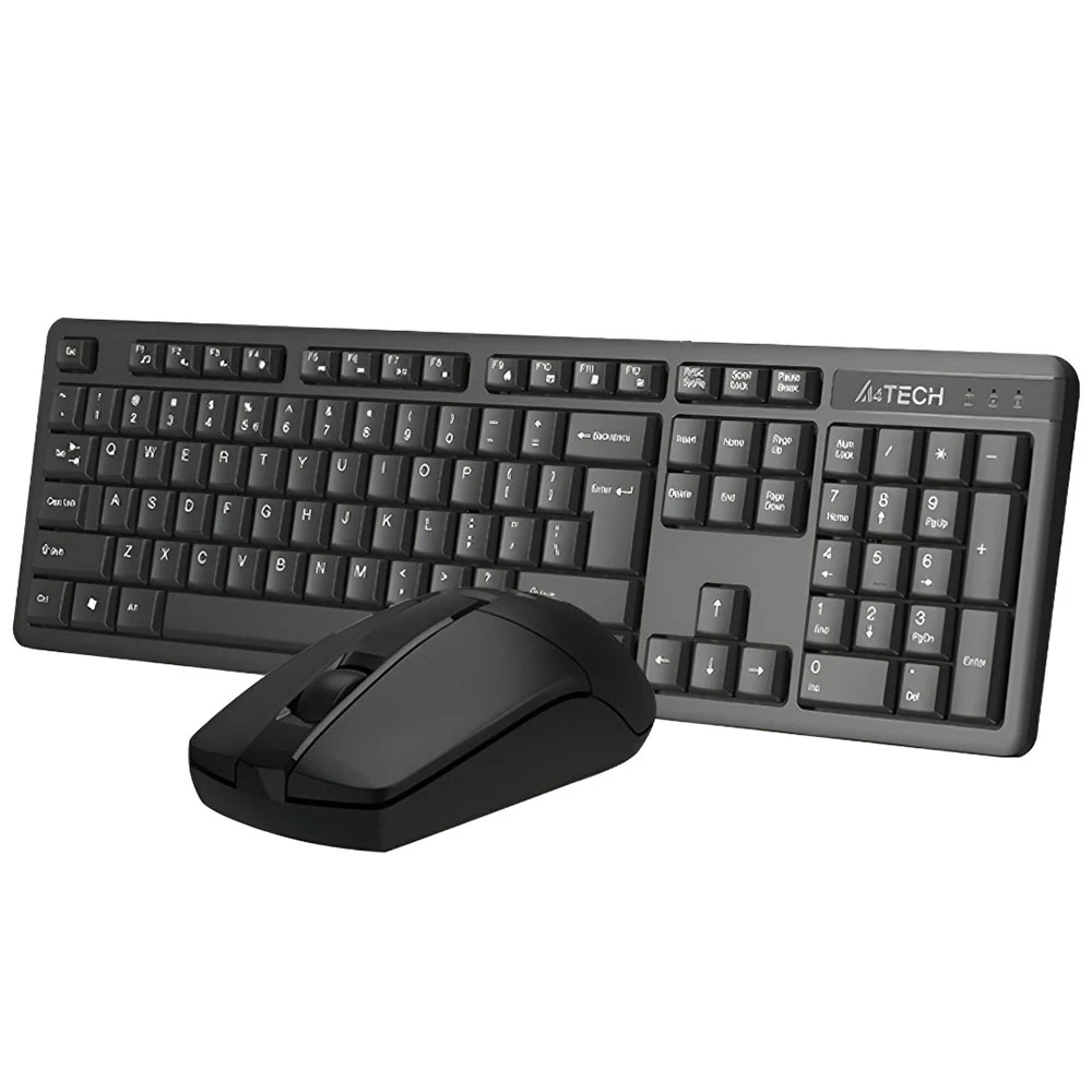 A4Tech 3330NS Wireless Keyboard + Mouse Combo English & Arabic - Black - Image 3