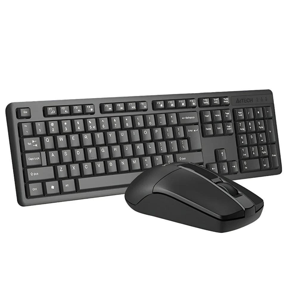 A4Tech 3330NS Wireless Keyboard + Mouse Combo English & Arabic - Black - Image 4