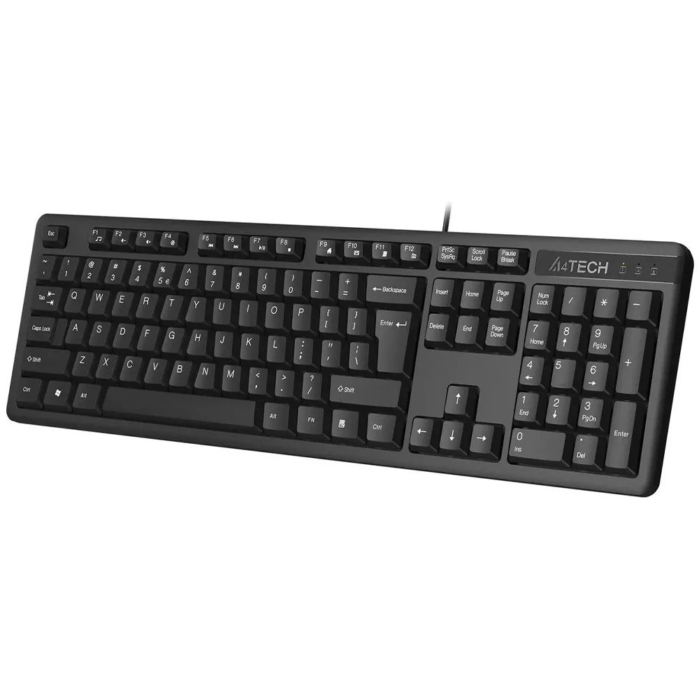 A4Tech KKS-3 Wired Keyboard English & Arabic - Black - Image 2