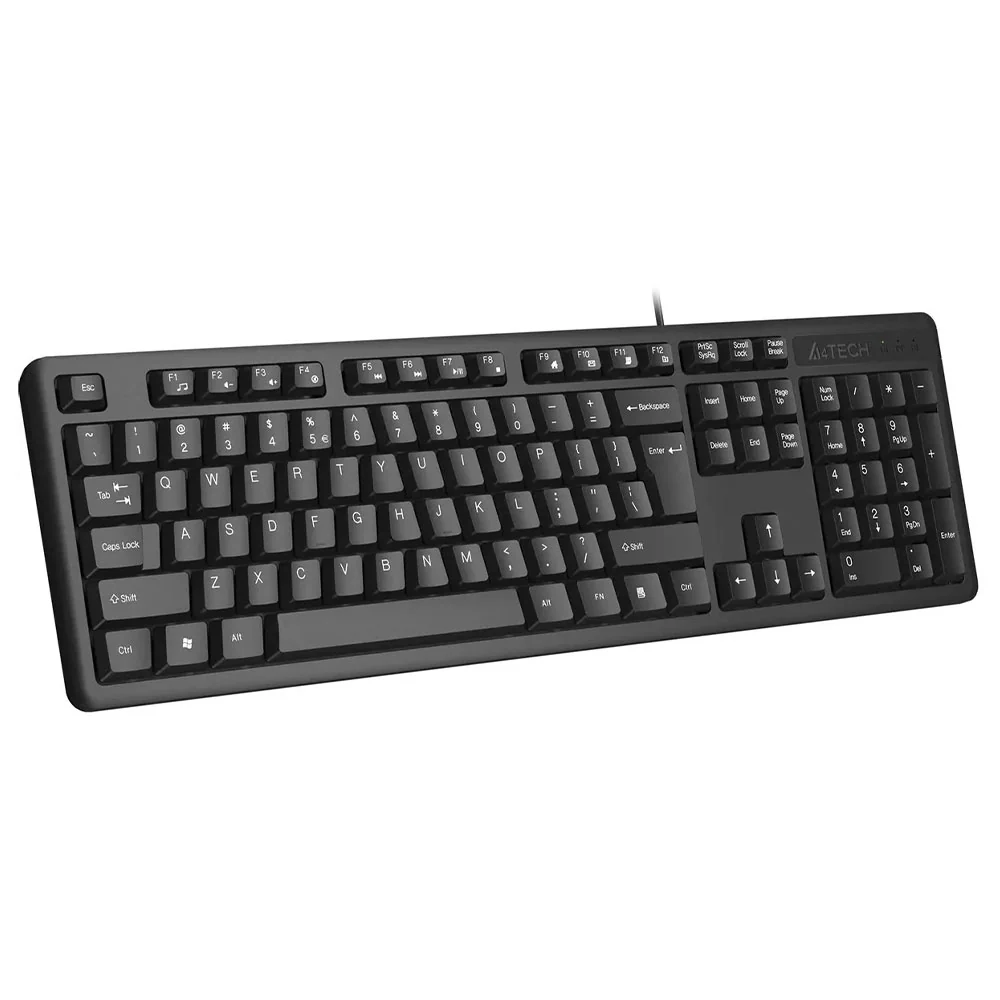 A4Tech KKS-3 Wired Keyboard English & Arabic - Black - Image 3