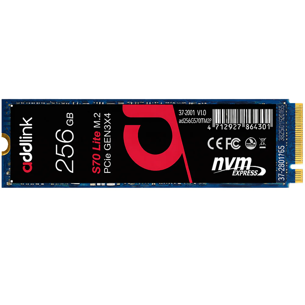Addlink S70 Lite 256GB NVMe PCIe M.2 SSD