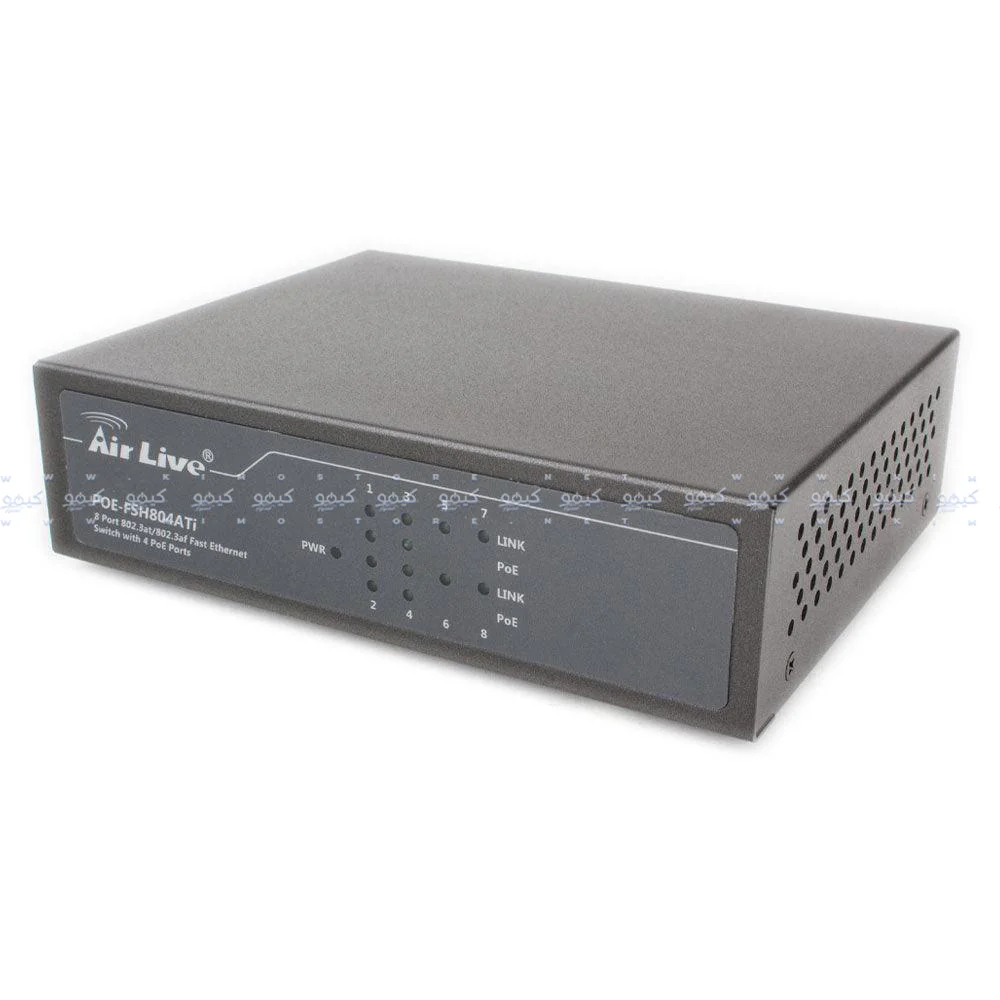 AirLive POE-FSH804ATi Unmanaged Desktop Switch 4 Ports PoE+ 10/100Mbps + 4 Ports 10/100/Mbps - Image 2