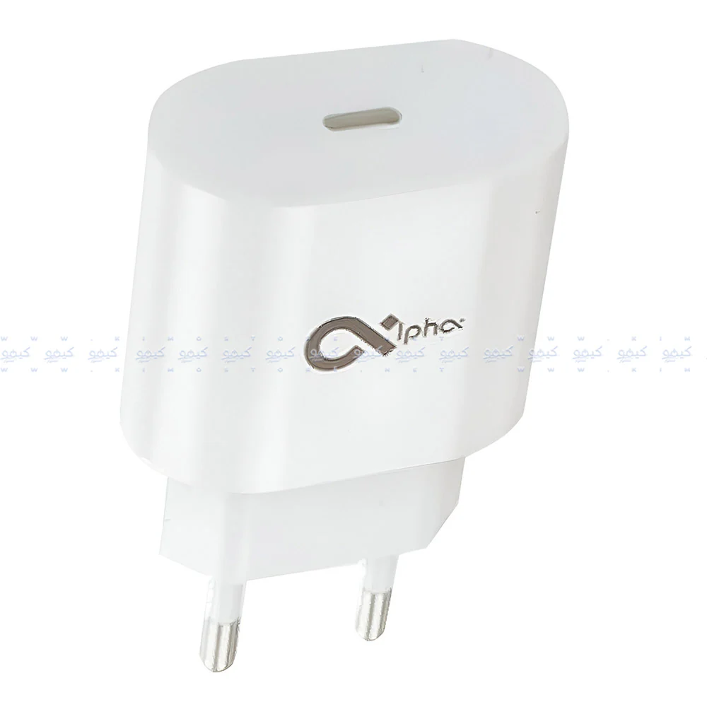 Alpha P20 Wall Charger Type-C + Type-C Cable 20W Fast Charging - White - Image 3