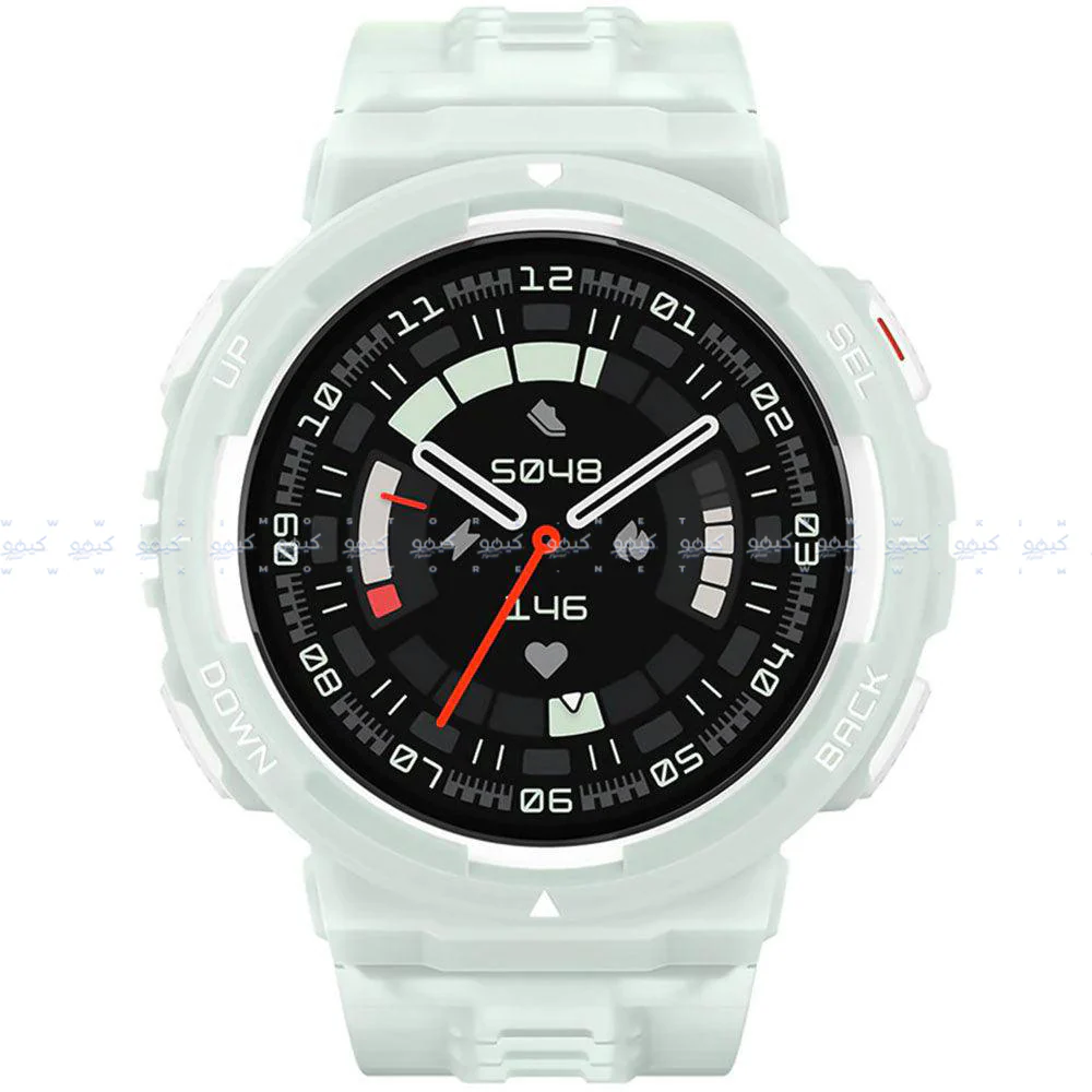Amazfit Active Edge Smart Watch (46mm - GPS) Plastic Case With Mint Green TPU strap - Image 2