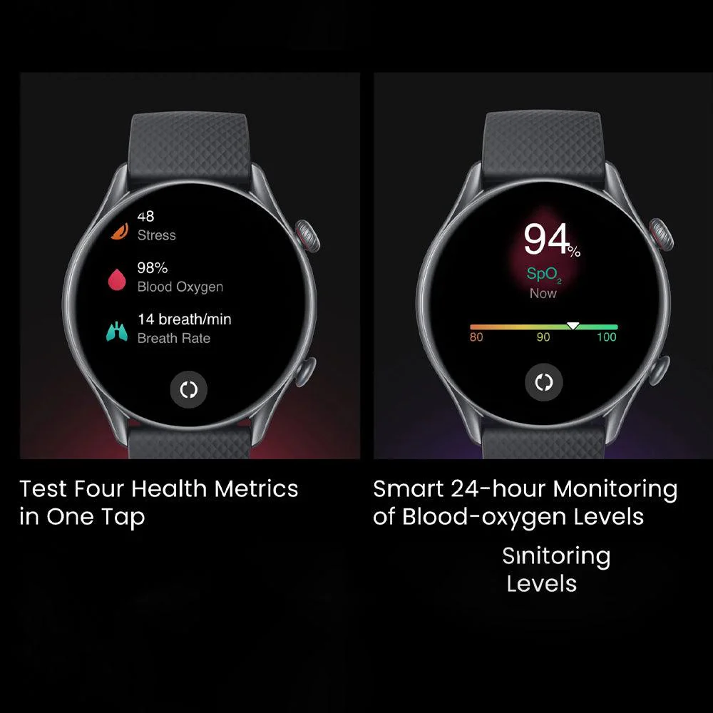 Amazfit GTR 3 Pro Smart Watch (46mm) Aluminum Case With Infinite Black Fluoroelastomer Strap - Image 15