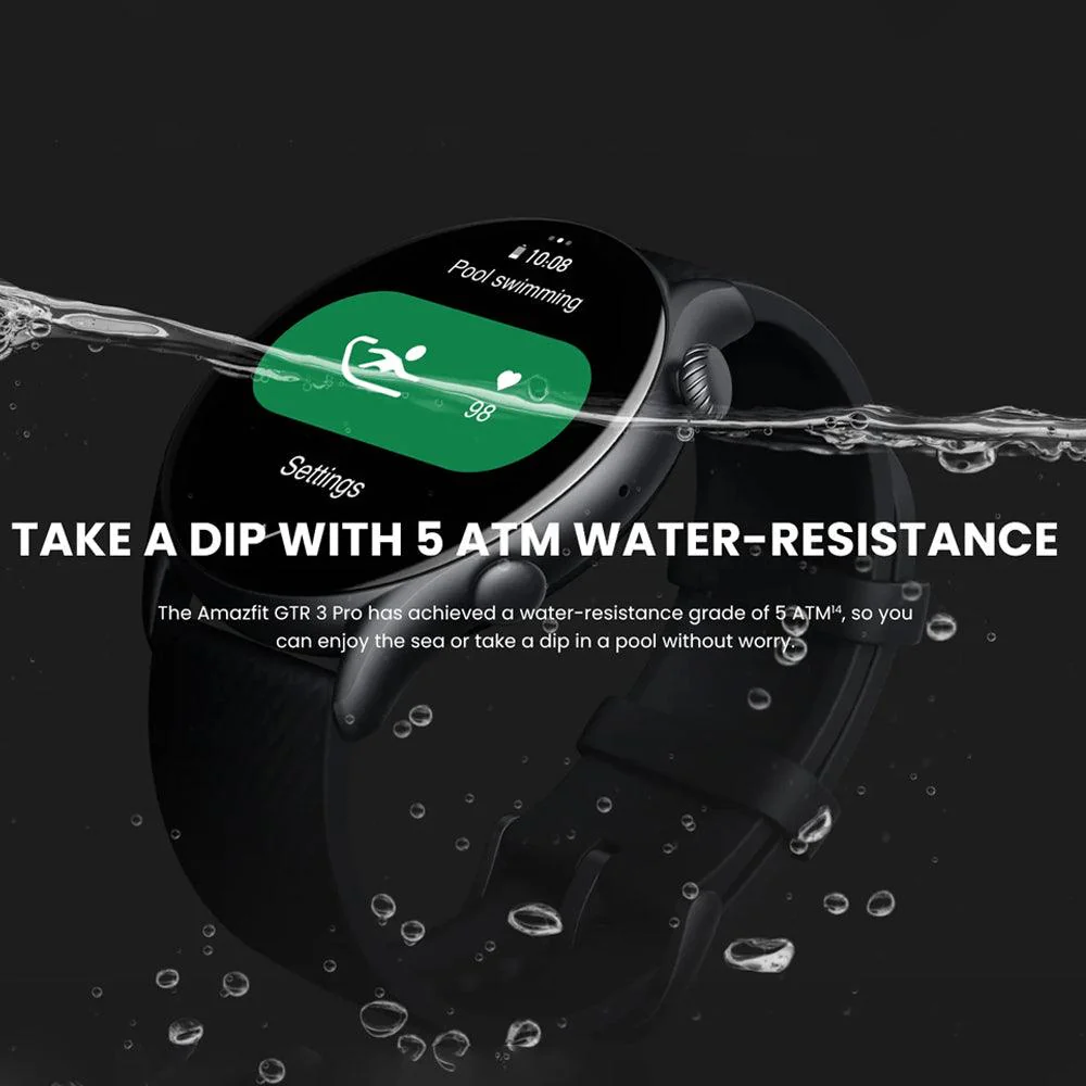 Amazfit GTR 3 Pro Smart Watch (46mm) Aluminum Case With Infinite Black Fluoroelastomer Strap - Image 17