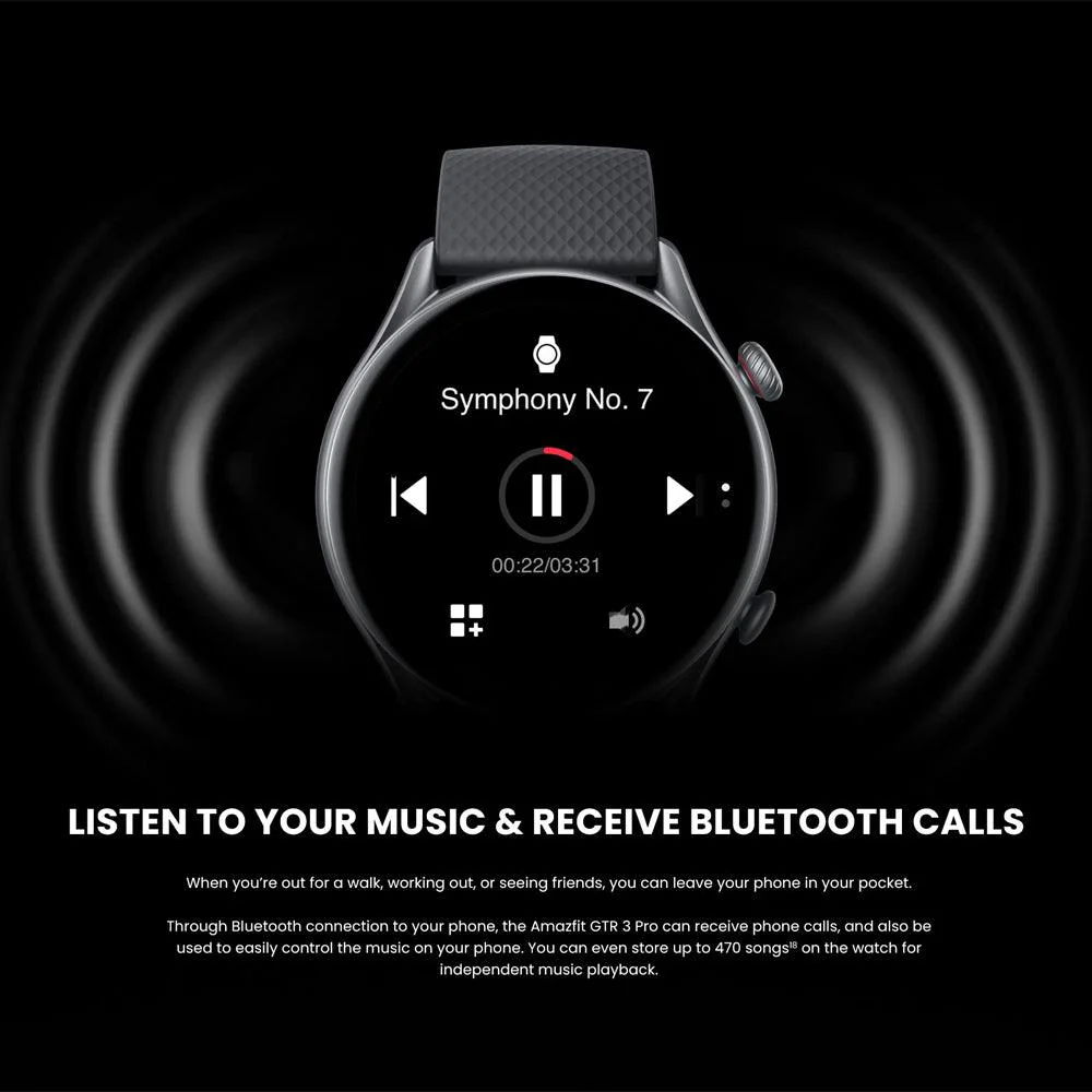 Amazfit GTR 3 Pro Smart Watch (46mm) Aluminum Case With Infinite Black Fluoroelastomer Strap - Image 19
