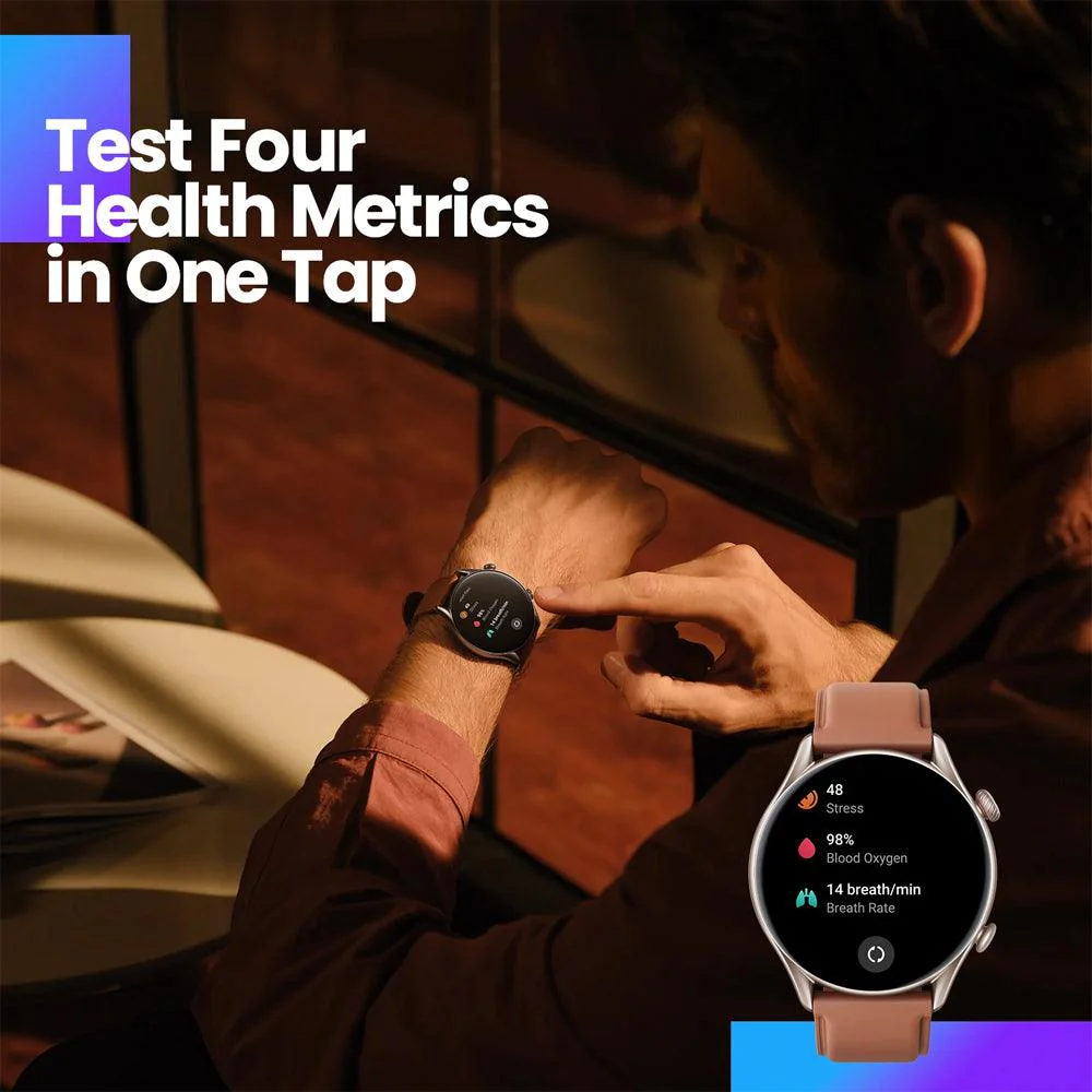 Amazfit GTR 3 Pro Smart Watch (46mm) Aluminum Case With Infinite Black Fluoroelastomer Strap - Image 4