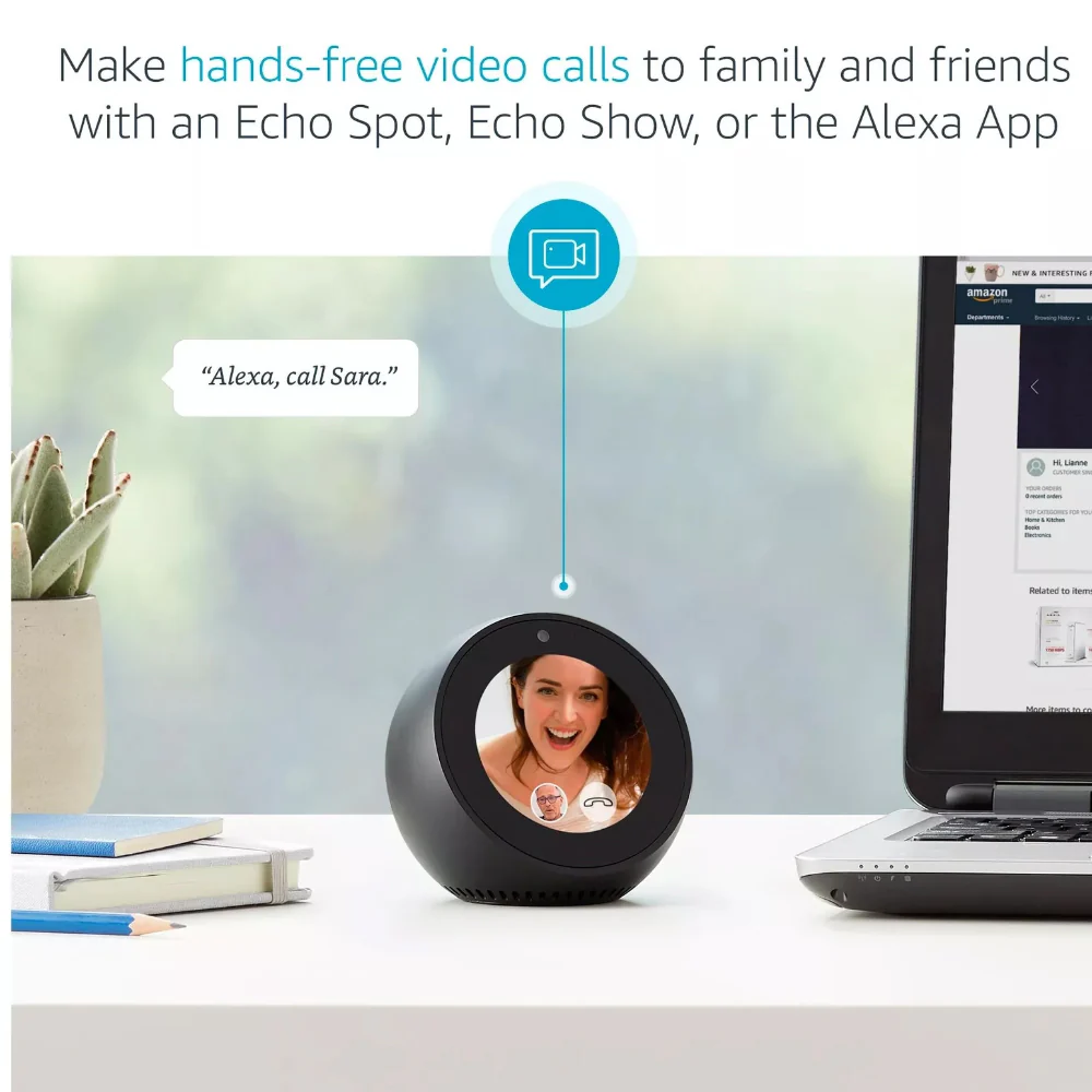 Amazon Echo Spot (2017) Smart Speaker With Alexa - Black - Image 6