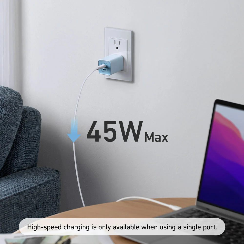 Anker 523 A2039L11 Nano 3 Wall Charger 2x Type-C 47W Fast Charging - Black - Image 4