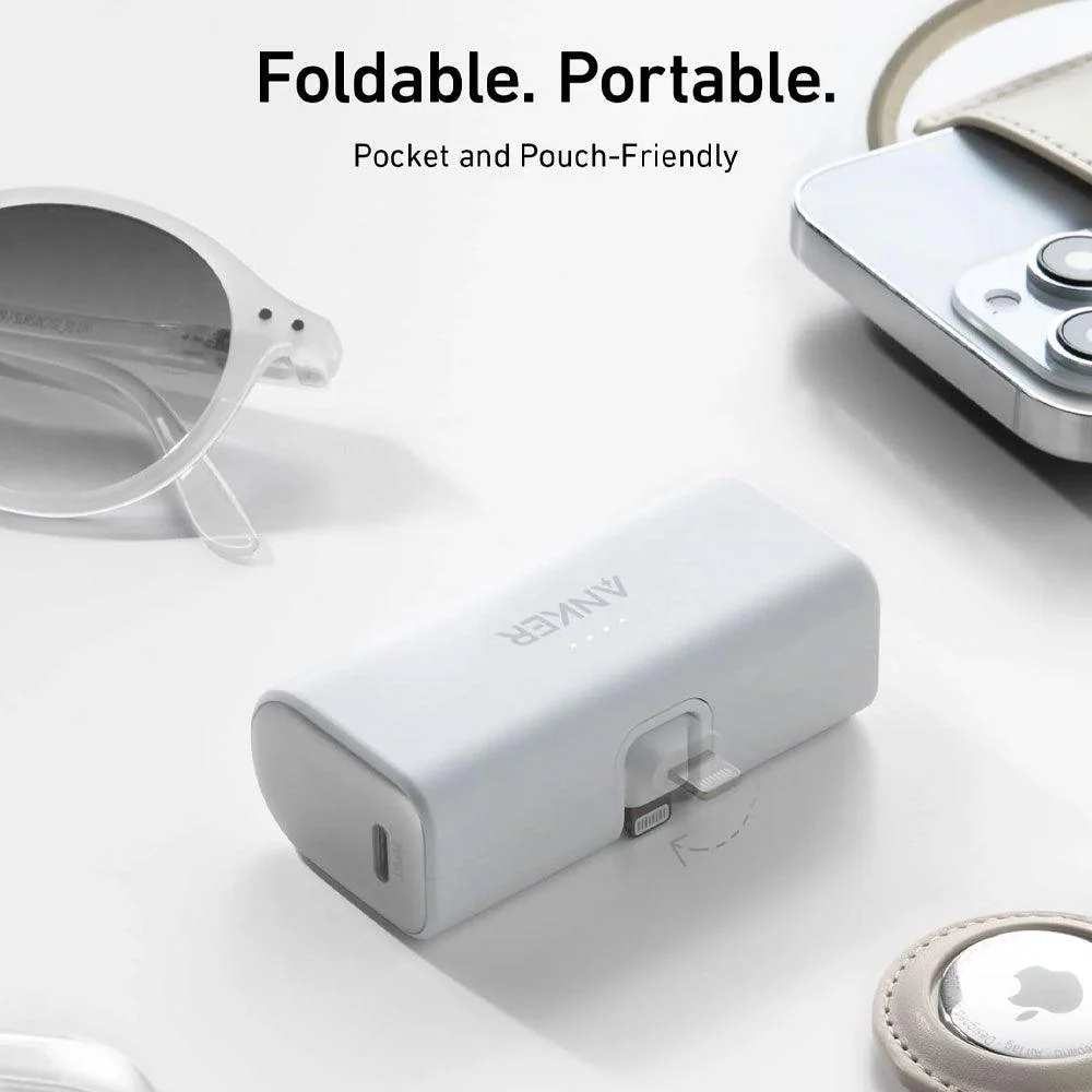 Anker 621 A1645H21 Nano Power Bank Type-C + Lightning Connector 12W 5000mAh - White - Image 4