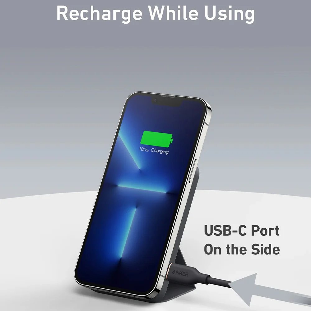 Anker 622 A1614H13 MagGo Magnetic Wireless Power Bank Type-C 12W Fast Charging 5000mAh - Black - Image 6