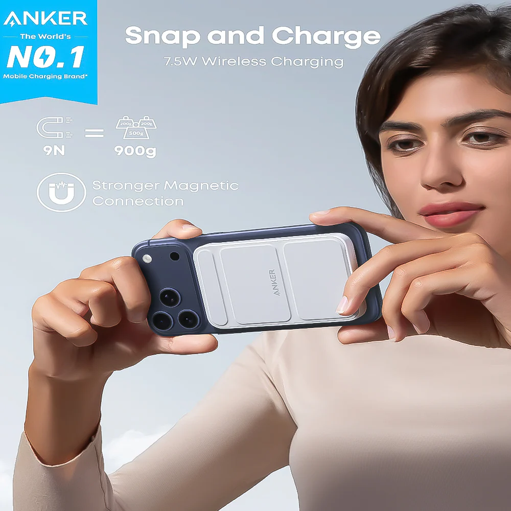 Anker 622 A1614H23 MagGo Magnetic Wireless Power Bank Type-C 12W Fast Charging 5000mAh - White - Image 6