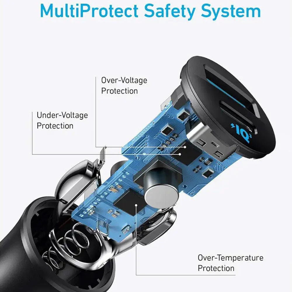Anker A2741H11 Car Charger Type-C + USB 30W Fast Charging - Black - Image 4