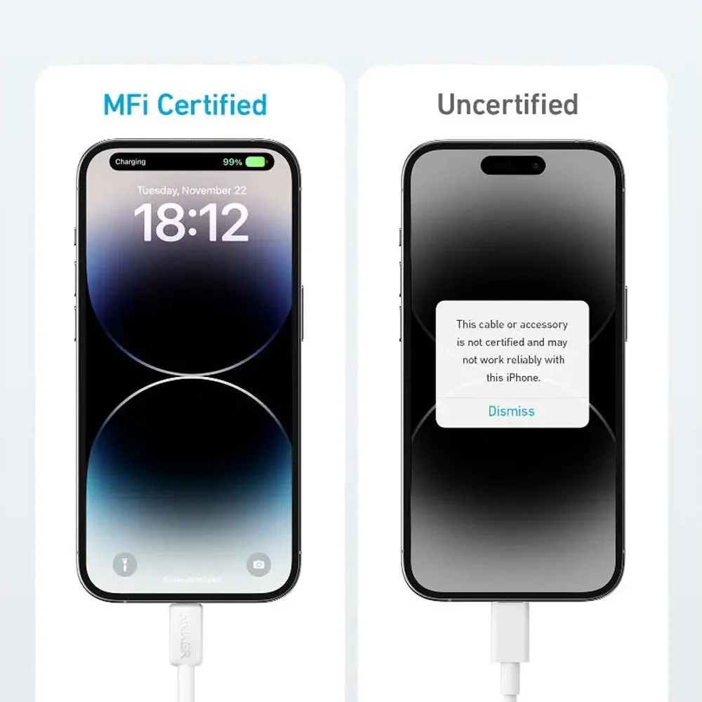 Anker 322 A81B6H21 Type-C To Lightning Cable Fast Charging 1.8m - White - Image 5