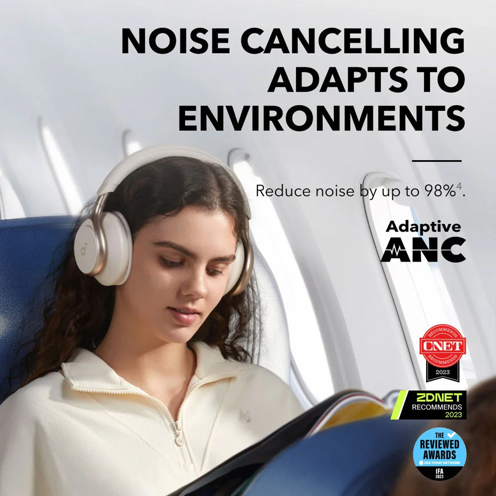 Anker Soundcore Space One A3035021 ANC Bluetooth Headphone - White - Image 9