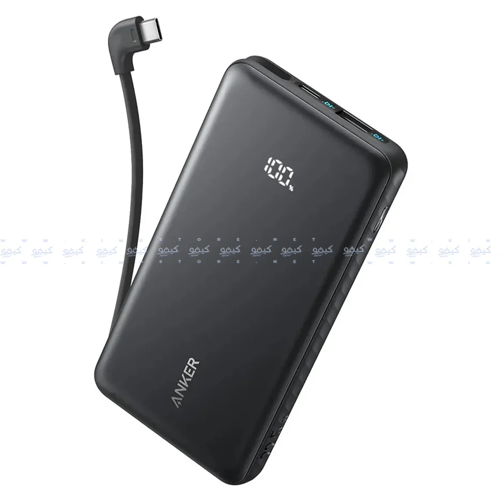 Anker Zolo A110DH11 Power Bank Type-C + USB 22.5W Fast Charging 10000mAh Built in Type-C Cable - Black