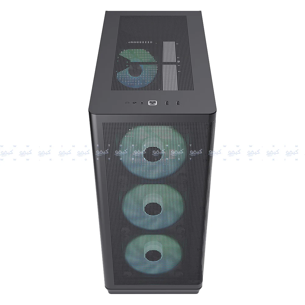 APNX C1-R-BK-V1 ARGB Gaming Mid Tower Case - Black - Image 3