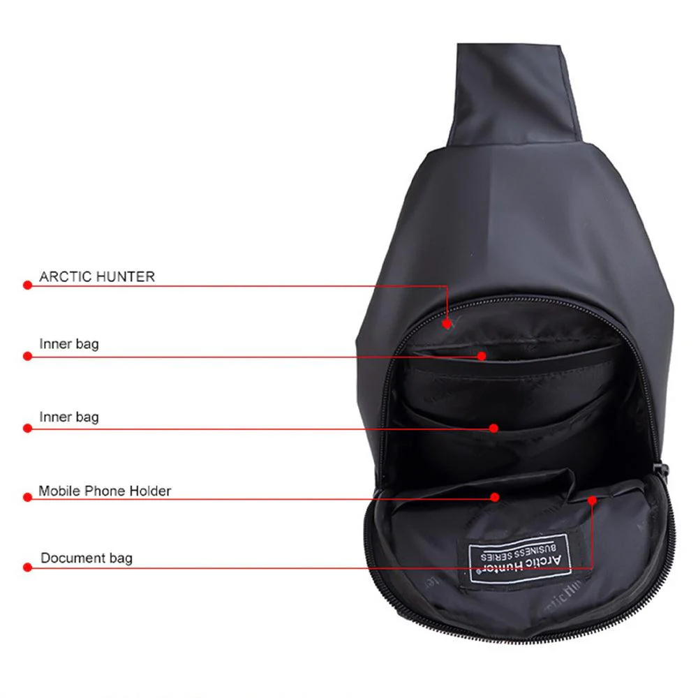 Arctic Hunter XB13001 Crossbody Bag - Black - Image 6