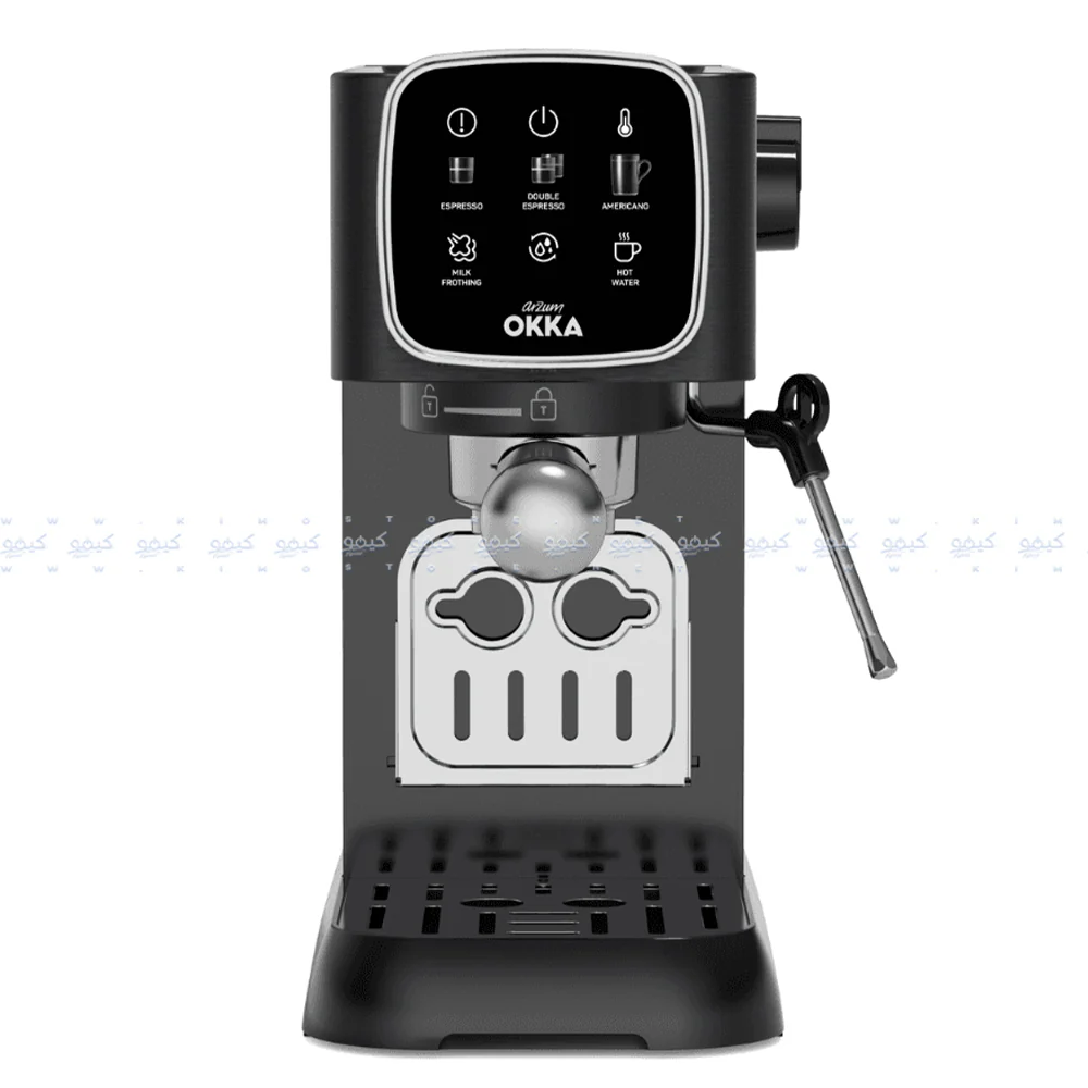 Arzum OKKA Solo Semi Automatic Espresso Coffee Maker OK0034-0500 1628W - Black Chrome - Image 3