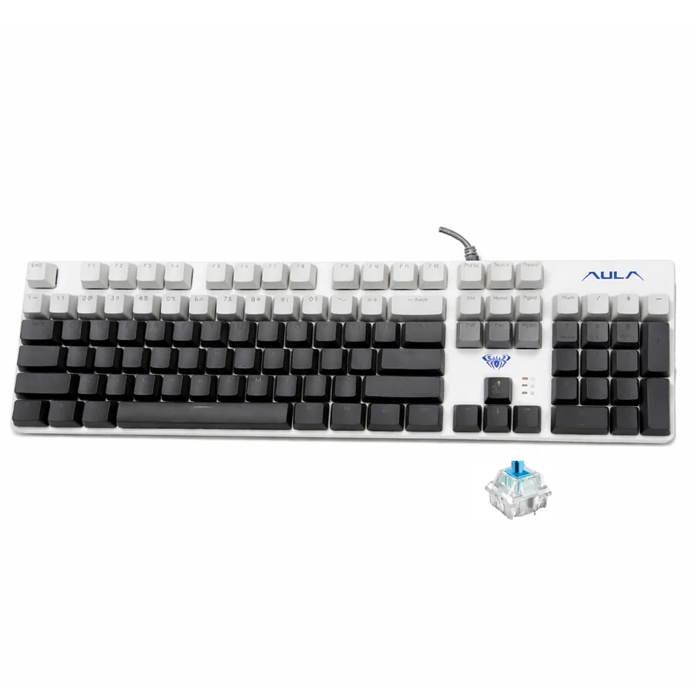 Aula Wind F2068 Pro Blue Switch Wired Rainbow Gaming Keyboard English - Black x Gray