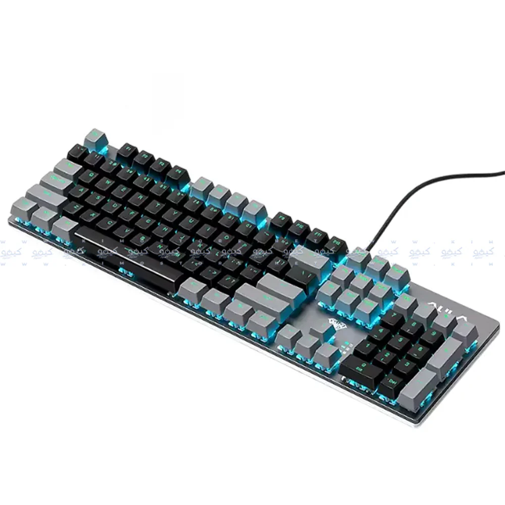Aula Wind F2068 Pro Brown Switch Wired Rainbow Gaming Keyboard English - Black x Gray - Image 2