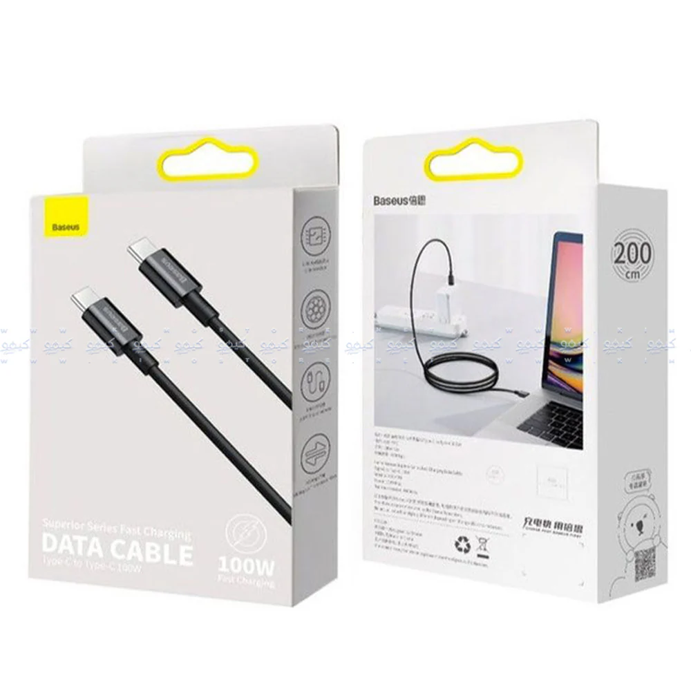 Baseus Superior Series CATYS-C01 Type-C To Type-C Cable 100W Fast Charging 2m - Black - Image 7