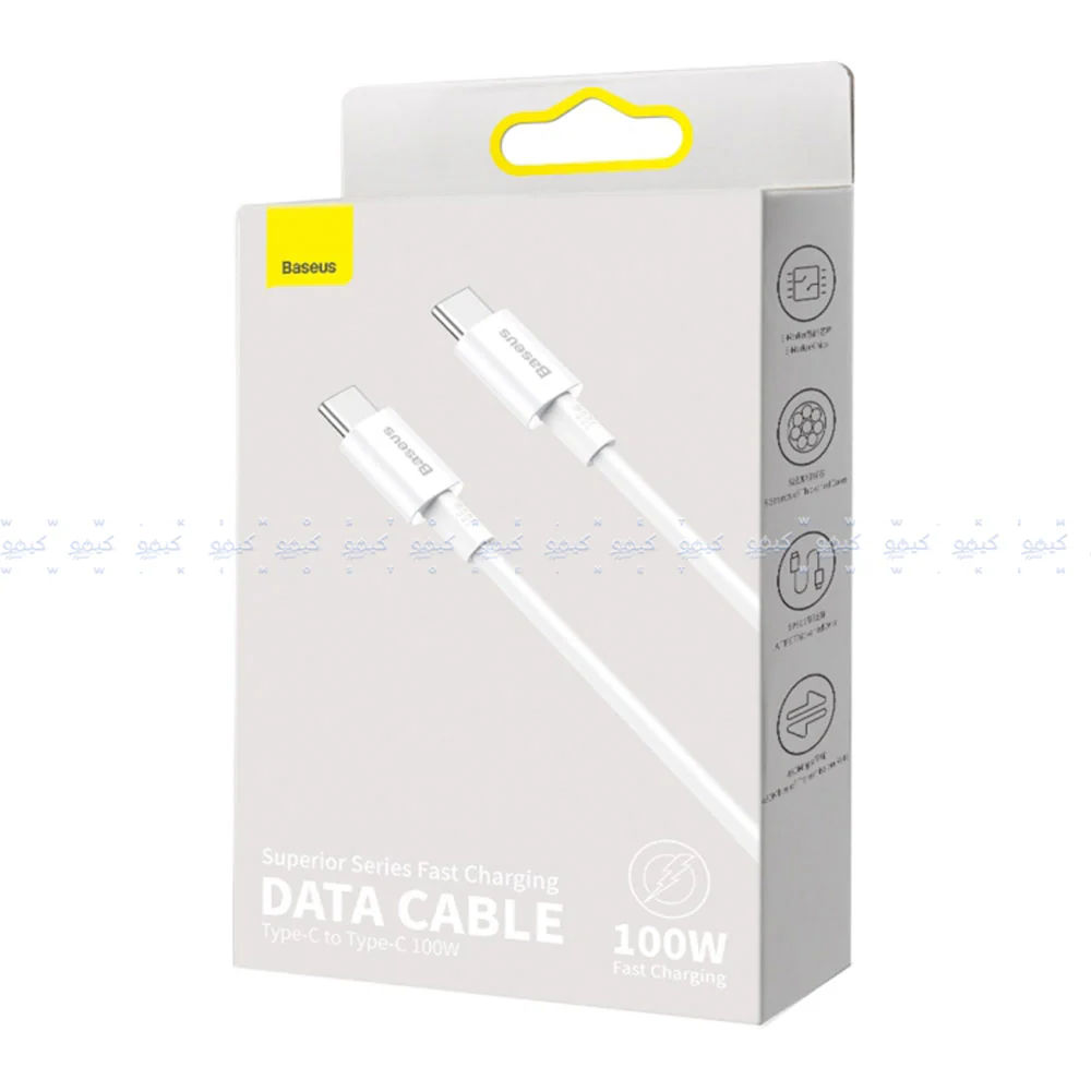 Baseus Superior Series CATYS-C02 Type-C To Type-C Cable 100W Fast Charging 2m - White - Image 6