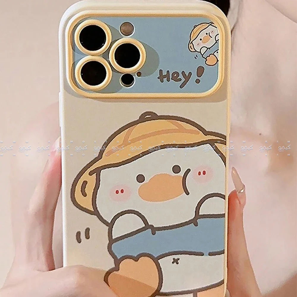 Beige Hat Duck Full Body Soft Phone Cover - Image 2