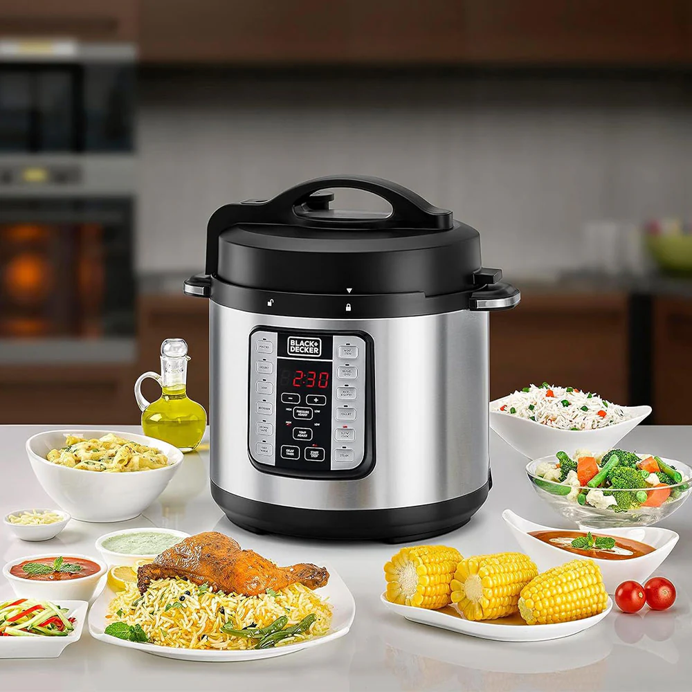 Black + Decker EZ Smart Steam Pot 7 In 1 Electric Pressure Cooker PCP1000-B5 6L 1000W - Image 11