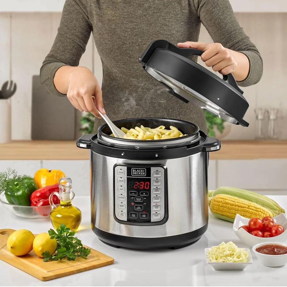 Black + Decker EZ Smart Steam Pot 7 In 1 Electric Pressure Cooker PCP1000-B5 6L 1000W - Image 12