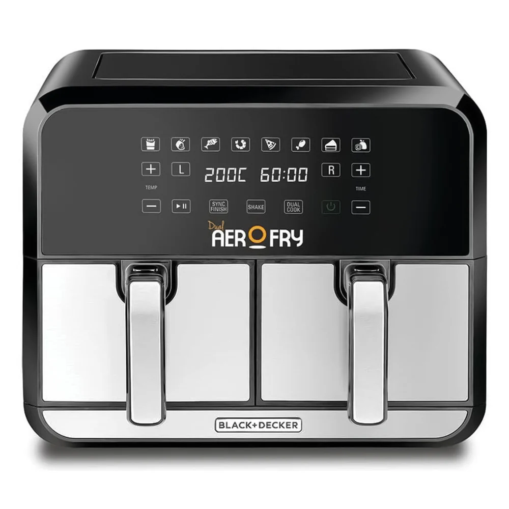 Black + Decker Air Fryer Aerofry DZAF1700-B5 4L+4L 1700W