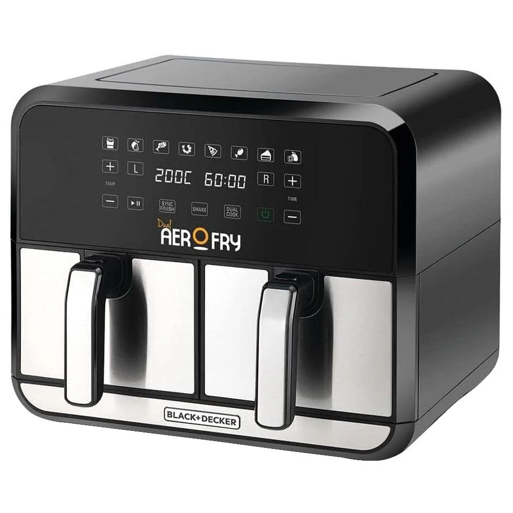Black + Decker Air Fryer Aerofry DZAF1700-B5 4L+4L 1700W - Image 2