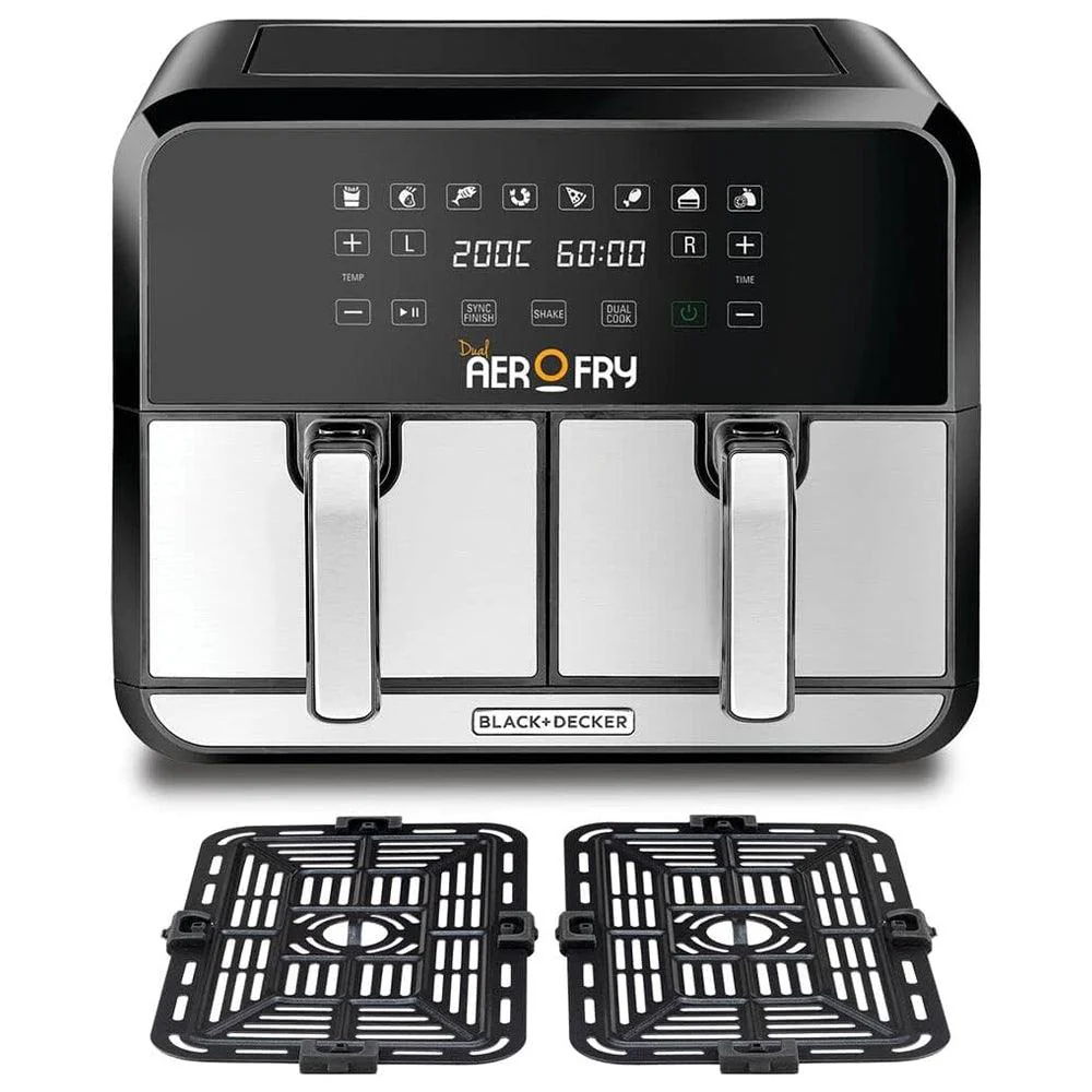 Black + Decker Air Fryer Aerofry DZAF1700-B5 4L+4L 1700W - Image 3