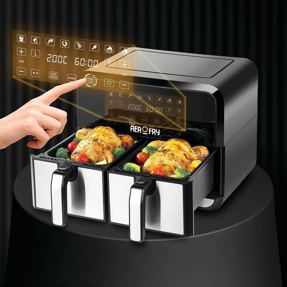 Black + Decker Air Fryer Aerofry DZAF1700-B5 4L+4L 1700W - Image 6