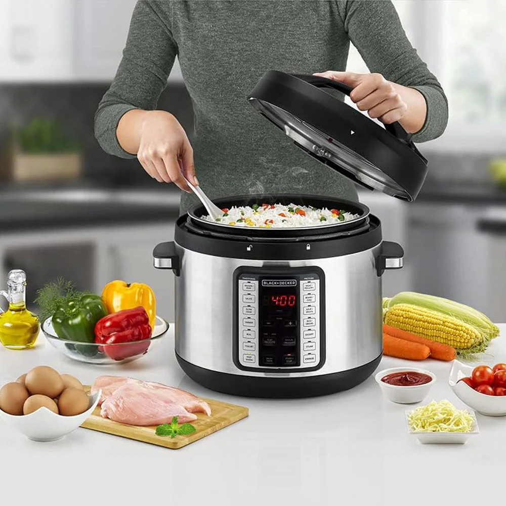 Black + Decker EZ Smart Steam Pot 9in1 Electric Pressure Cooker PCP1010-B5 10L 1350W - Image 19