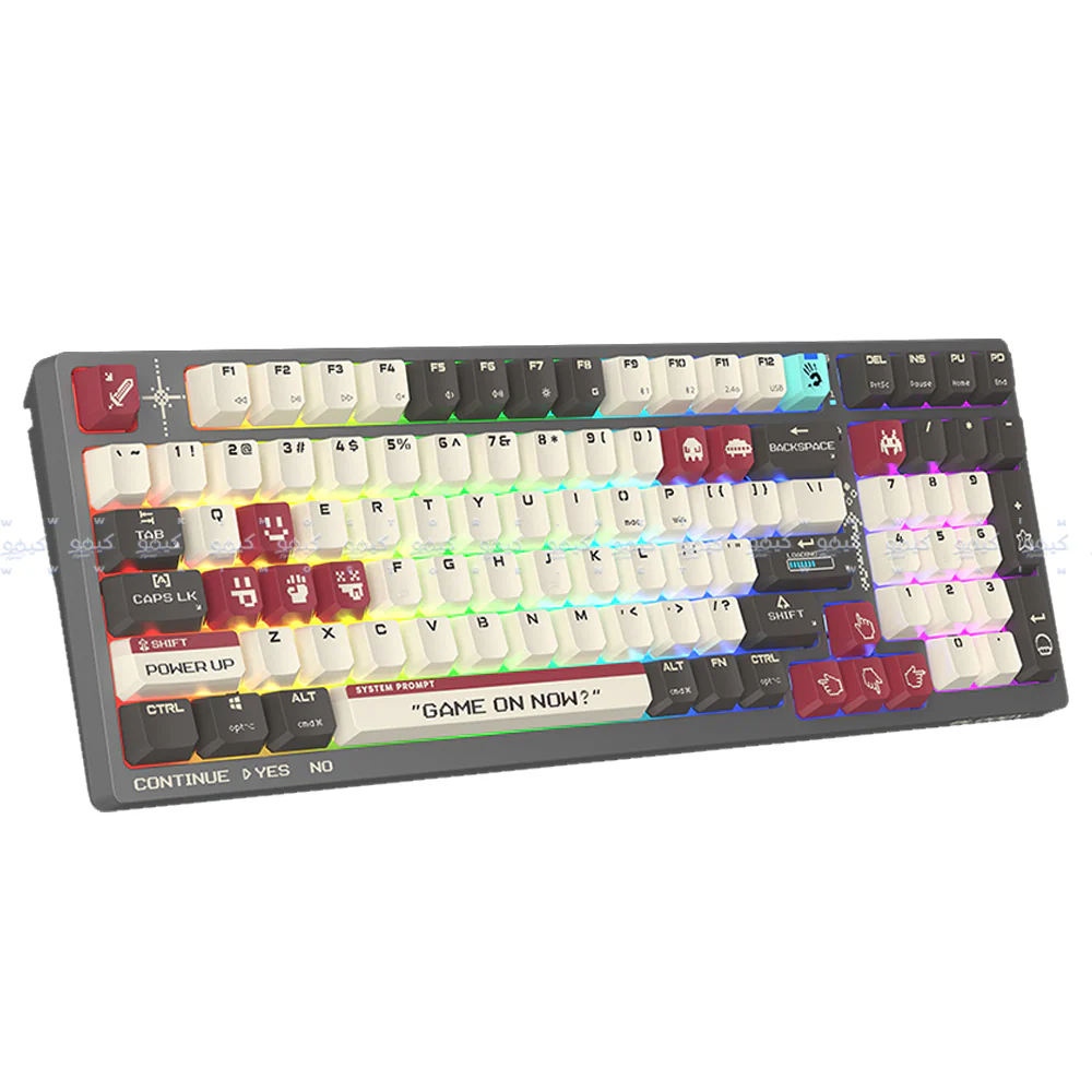 Bloody WS98 Red Plus Switch Triple Mode Bluetooth Wireless & Wired RGB Gaming Keyboard English & Arabic - Naraka - Image 2