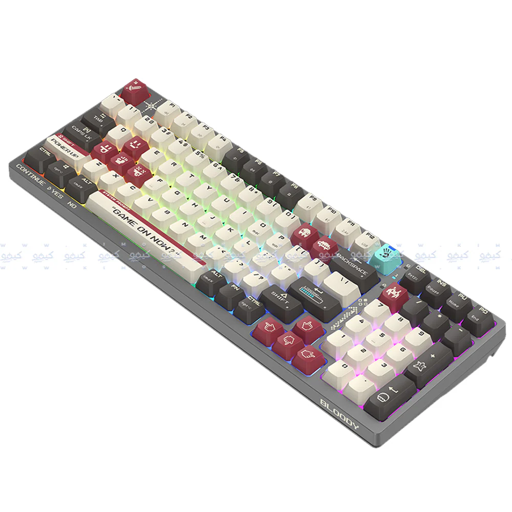 Bloody WS98 Red Plus Switch Triple Mode Bluetooth Wireless & Wired RGB Gaming Keyboard English & Arabic - Naraka - Image 4