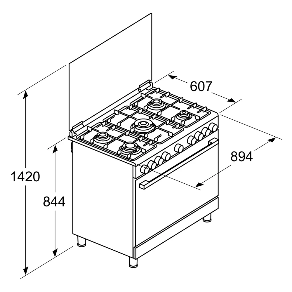 Bosch Gas Cooker HGV1F8Y52S 5 Burners (90cm X 60cm) - Image 6