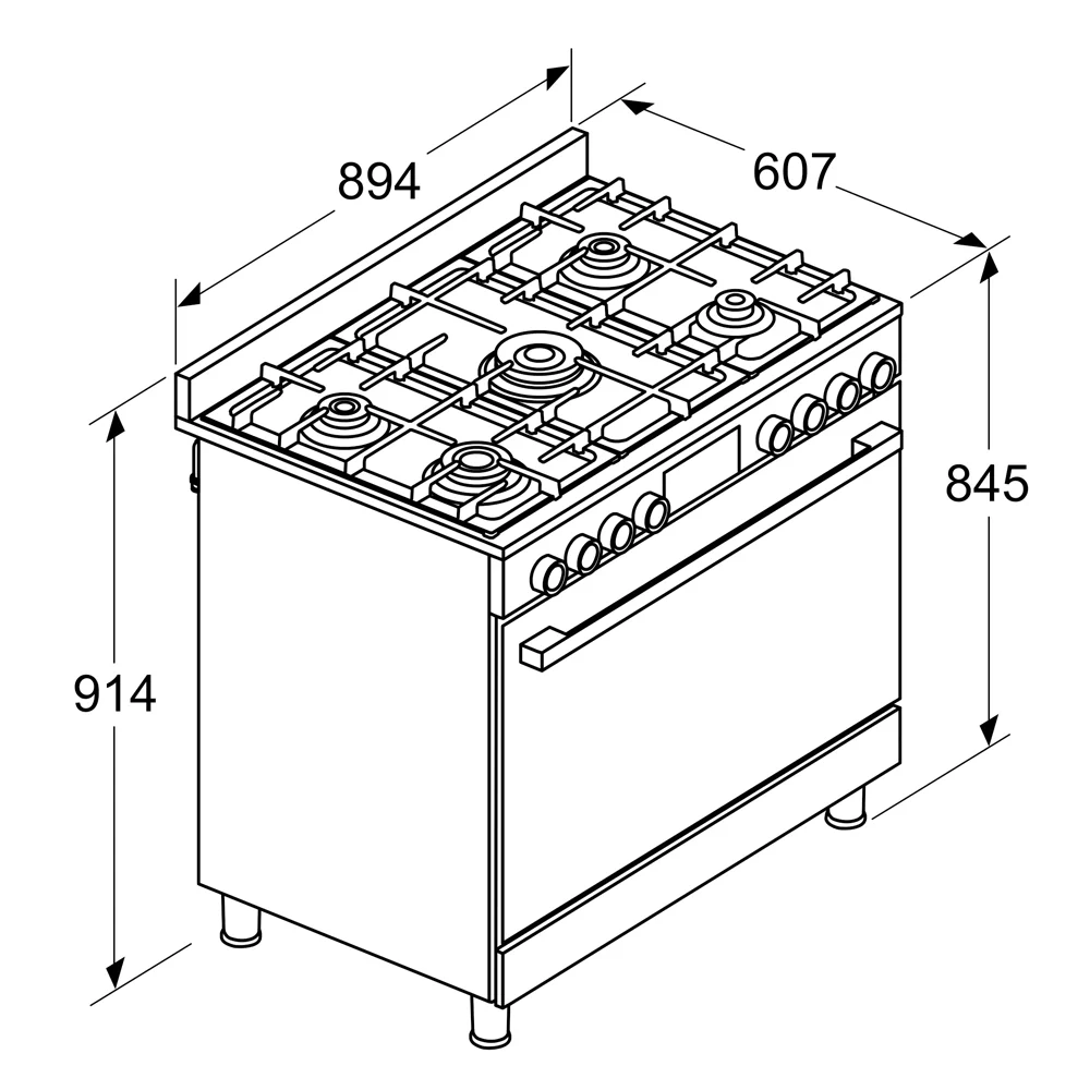 Bosch Gas Cooker Series 8 HIZ5G7W51S 5 Burners (90cm X 60cm) - Image 7