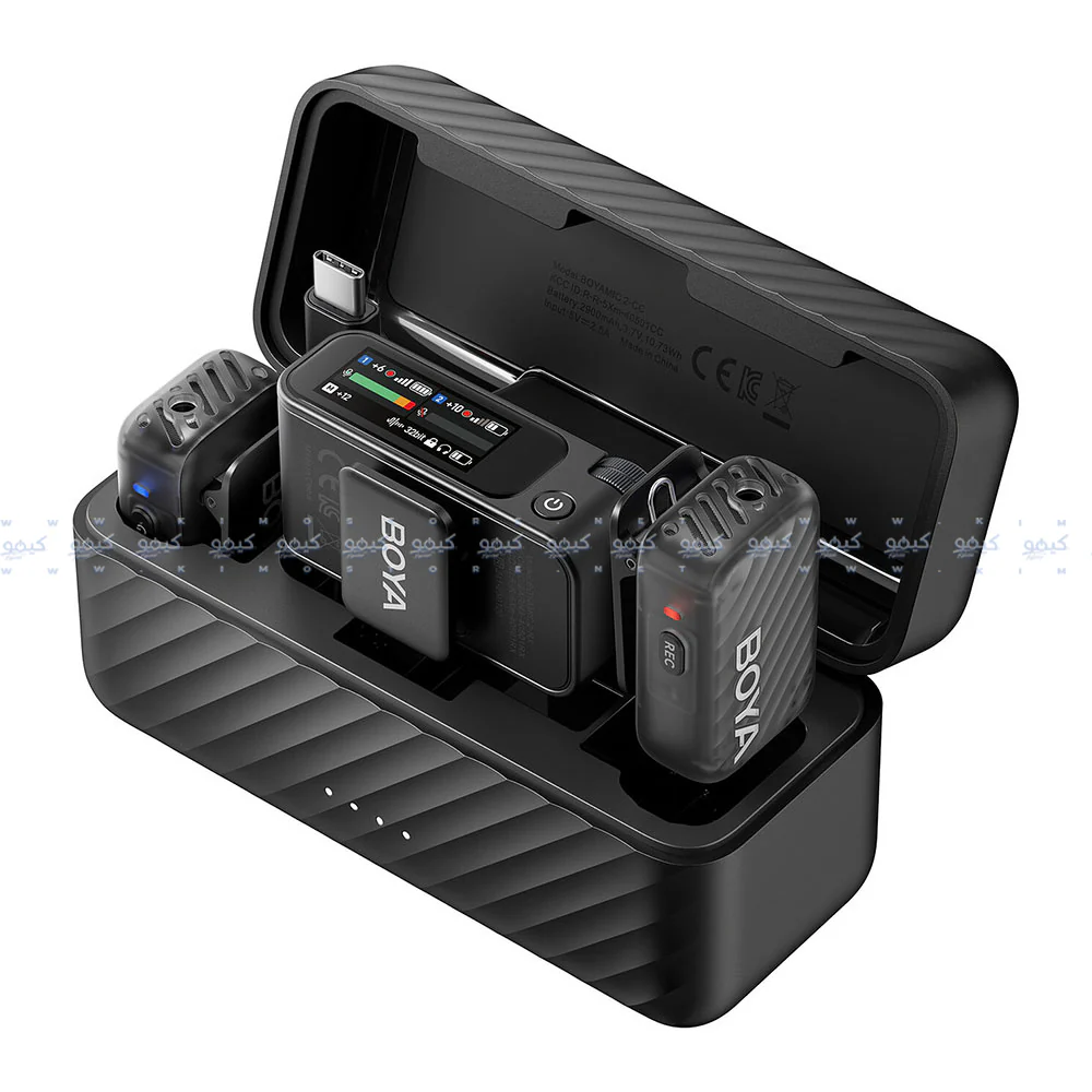 Boya BOYAMIC 2-02 2In1 Dual Channel Wireless Microphone System - Black - Image 2