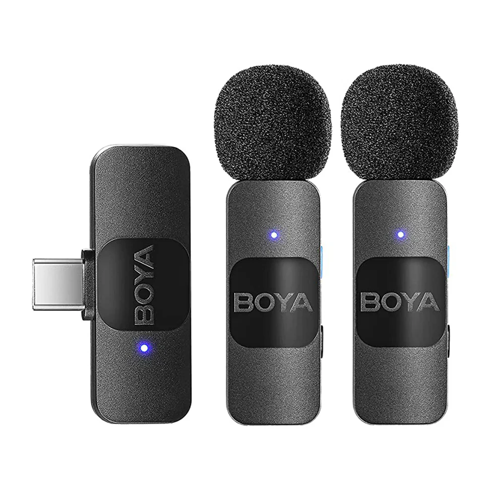 Boya BY-V20 Type-C 2.4GHz Dual Channel Wireless Microphone System - Black