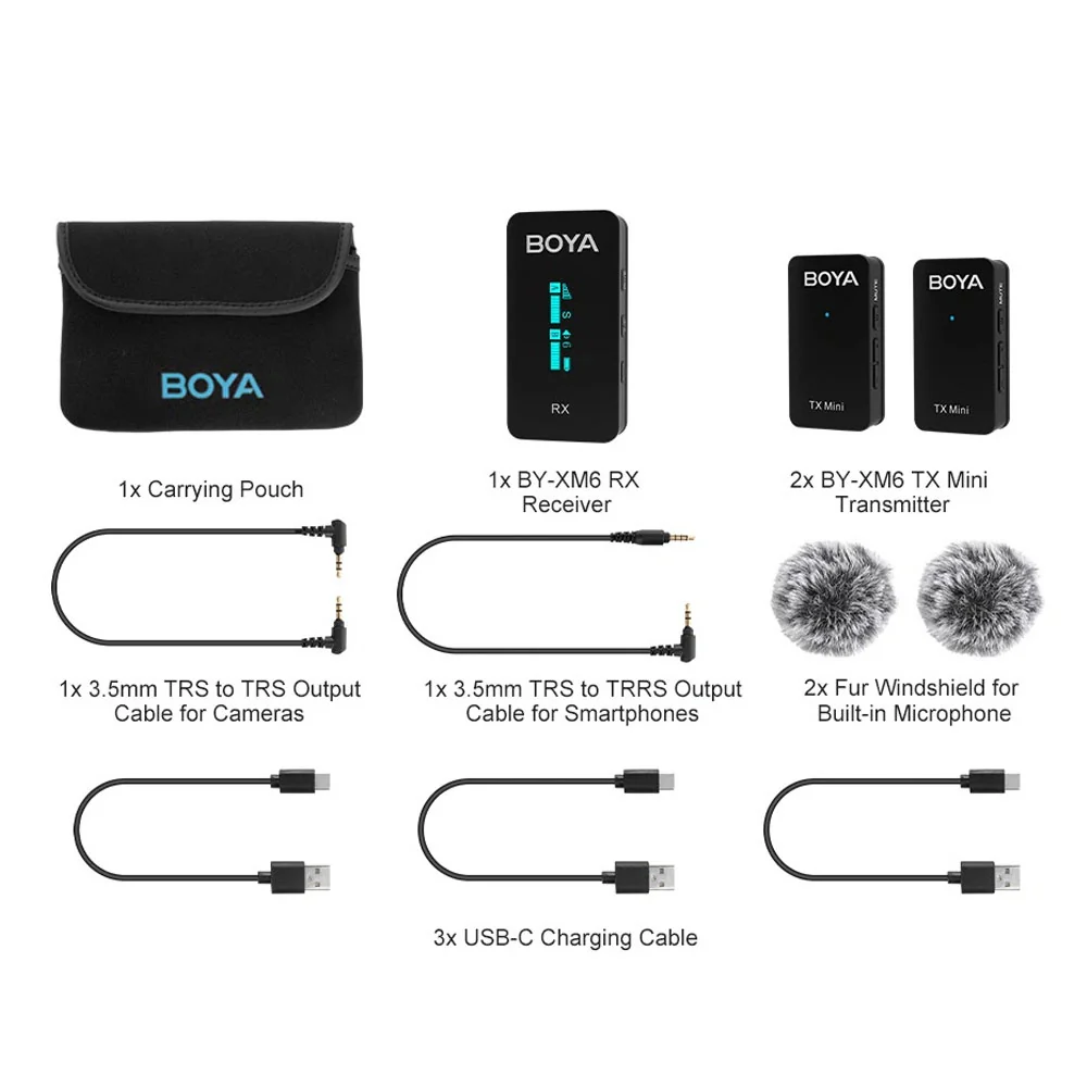 Boya BY-XM6-S2 Mini 2.4GHz Dual Channel Wireless Microphone System - Image 3