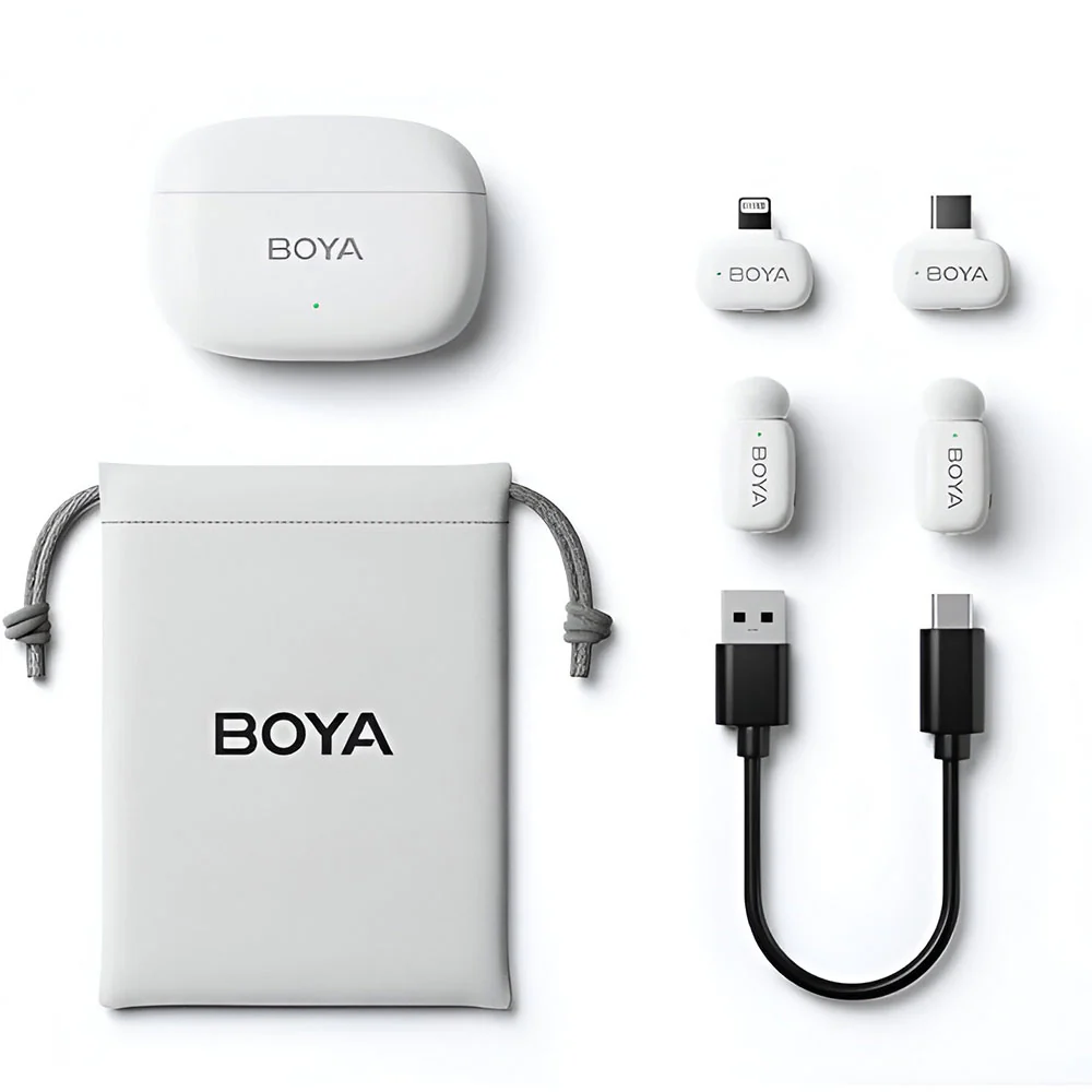 Boya Mini-13 2in1 2.4GHz Dual Channel Wireless Microphone System - White - Image 8