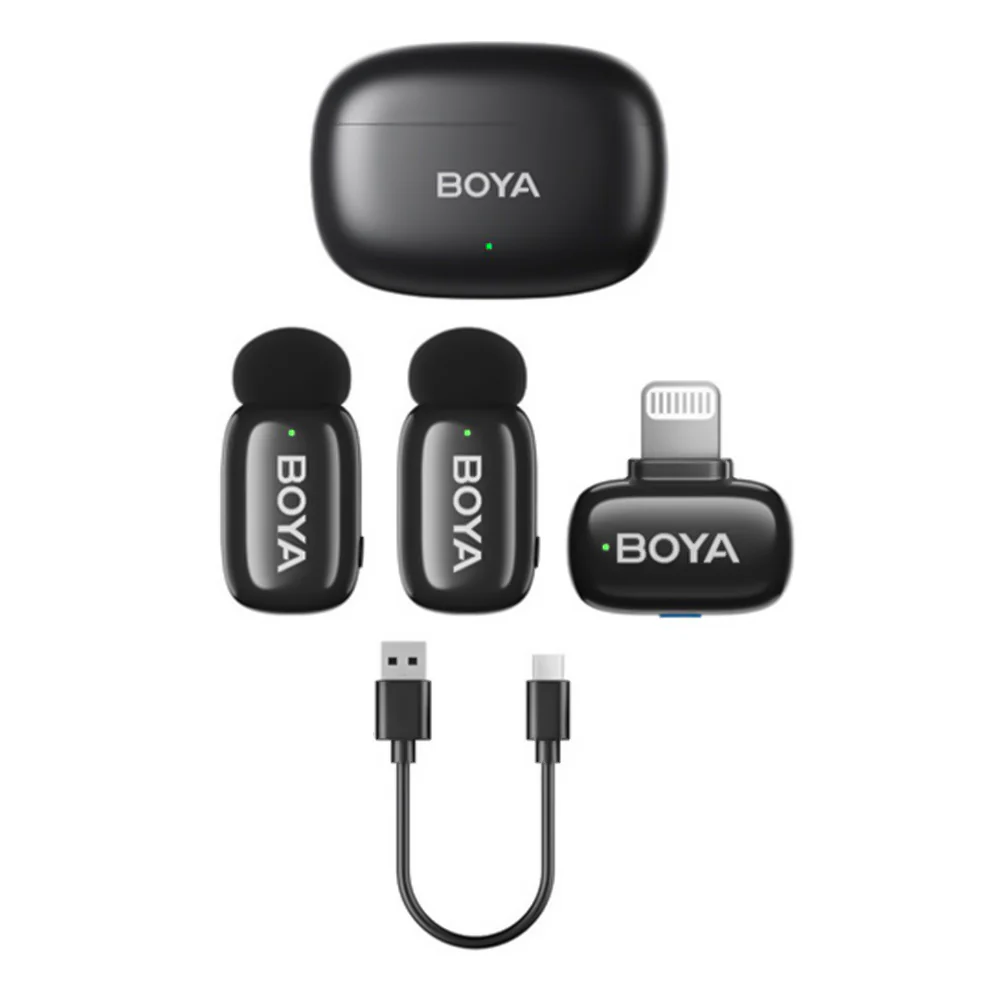 Boya Mini-15 Lightning 2.4GHz Dual Channel Wireless Microphone System - Black - Image 10