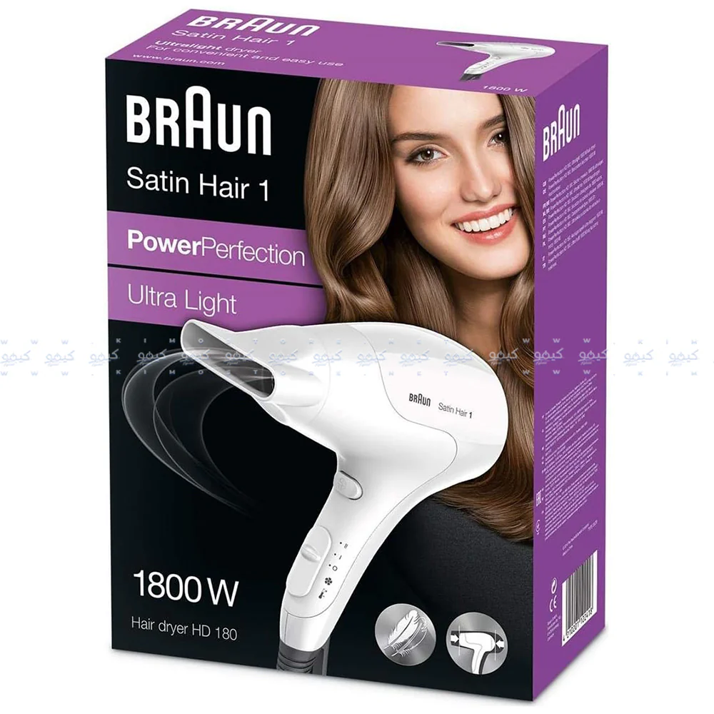 Braun Hair Dryer Satin Hair 1 BRHD180E 1800W - White - Image 3