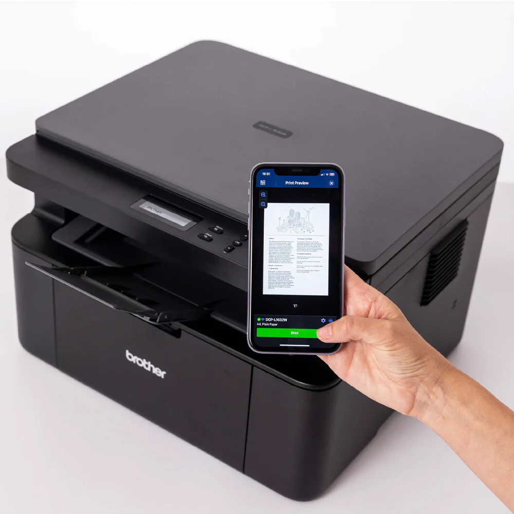 Brother DCP-L1632W Mono Laser Wireless Printer Monochrome (Print - Copy - Scan) - Image 8
