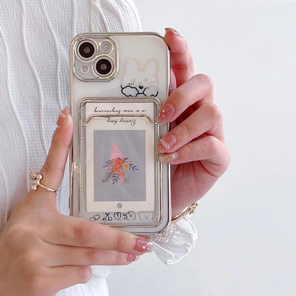Card Slot Clear Plastic Phone Cover iPhone