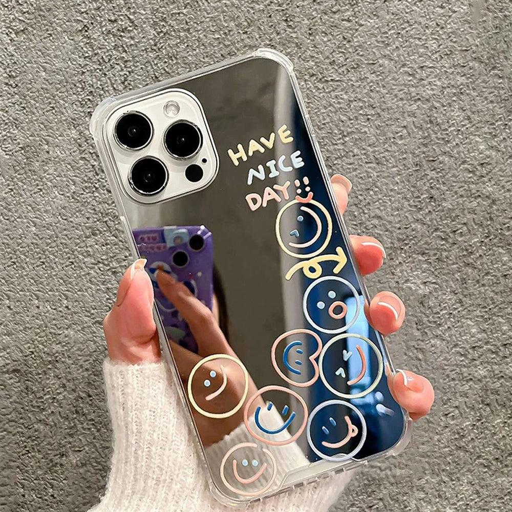 Cartoon Smile Mirror Plastic Phone Cover iPhone